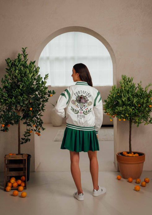 FEMALE JACKET AND GREEN GOWN